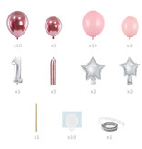 Ballonboeket Set Cijfer 1 Roze
