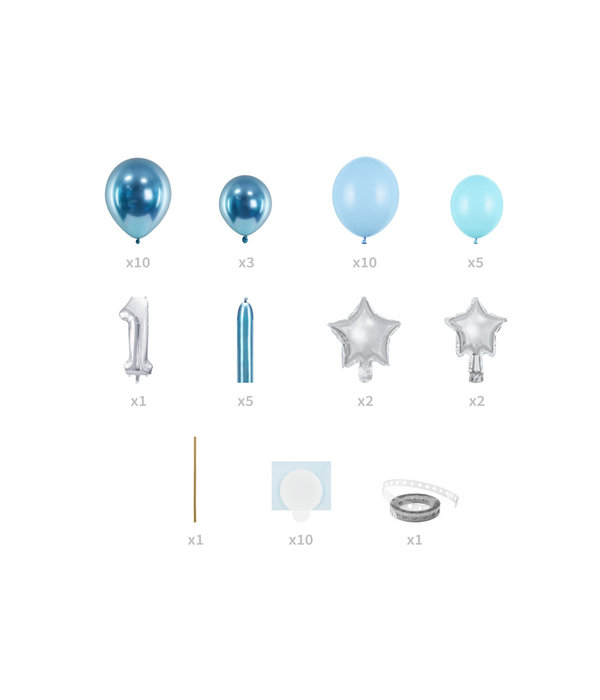 Ballonboeket Set Cijfer 1 Blauw