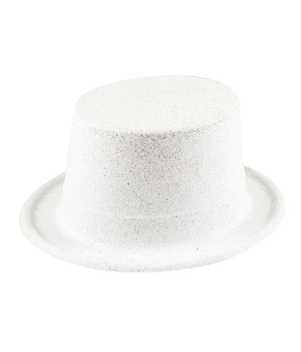 Hoed Glitter Wit Volwassene