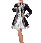 Damesjas Fluweel Zwart/Zilver