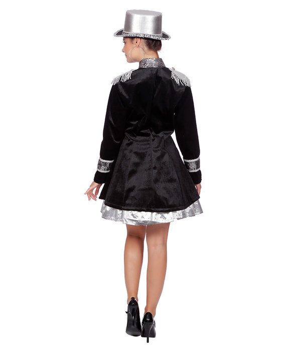 Damesjas Fluweel Zwart/Zilver