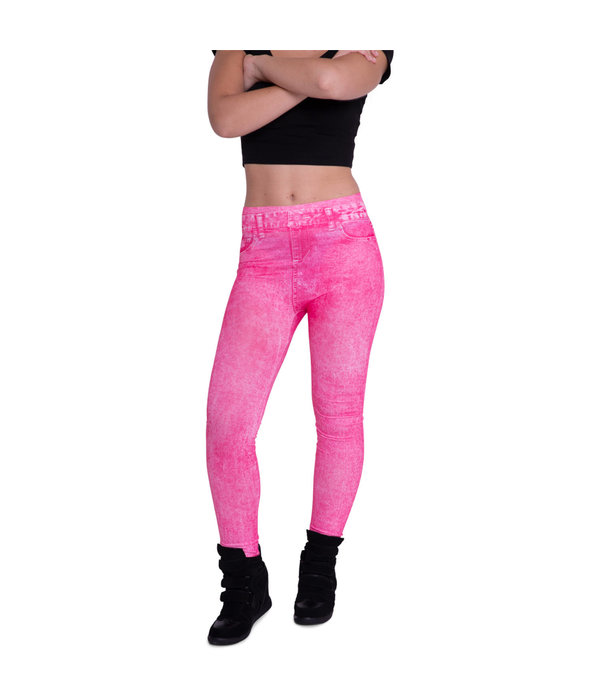 Legging jeans neon roze