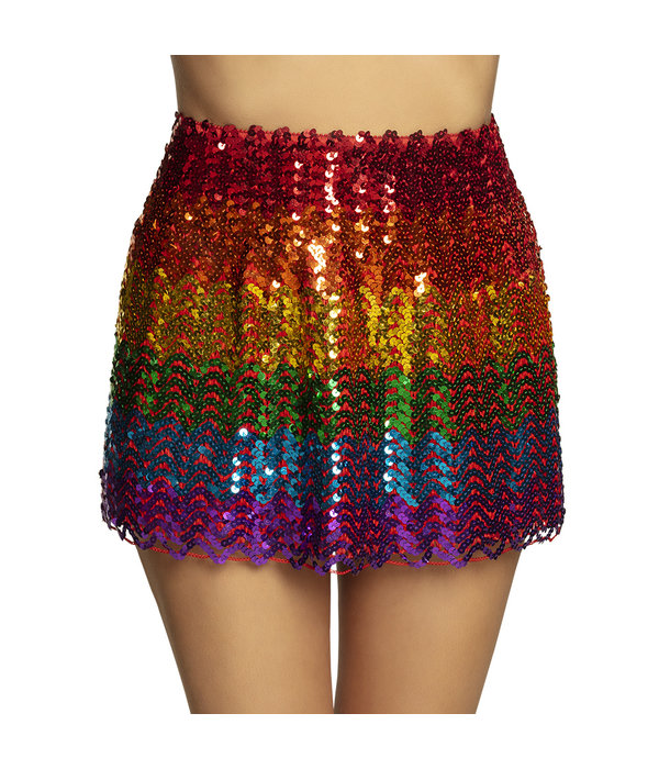 Minirokje Sequins Regenboog