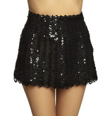 Minirokje Sequins Zwart