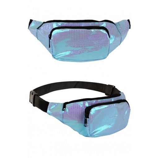 Heuptasje slangenleer print Turquoise