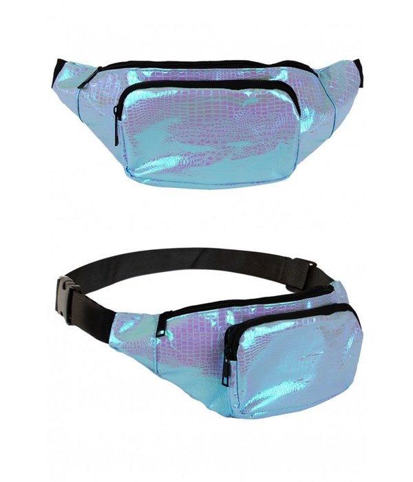 Heuptasje slangenleer print Turquoise