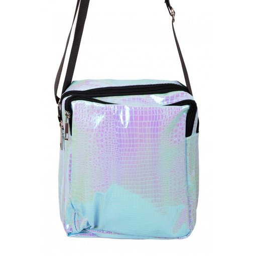 Handtasje Slangenleer print Turquoise