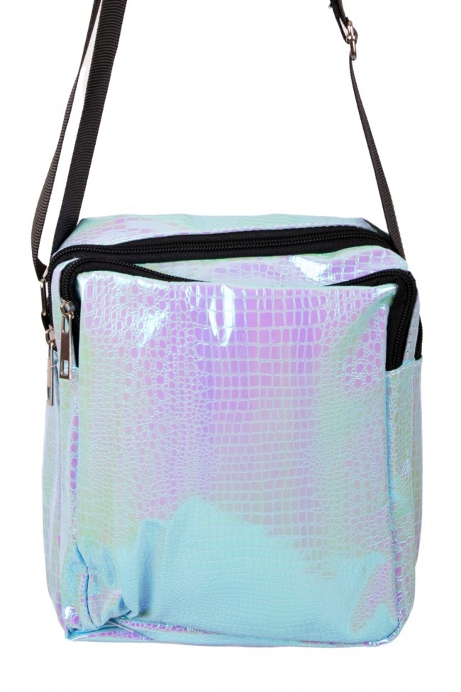 Handtasje Slangenleer print Turquoise afbeelding