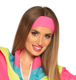 Hoofdband neon roze foute party