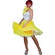 Rock and Roll rok met sjaaltje fluor geel/oranje