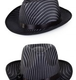 Al Capone hoed vilt zwart met streepjes