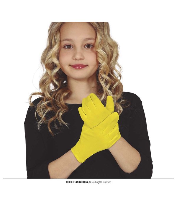 Gele kinderhandschoenen
