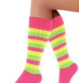 Kniekousen Roze Neon Gestreept