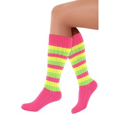 Kniekousen Roze Neon Gestreept