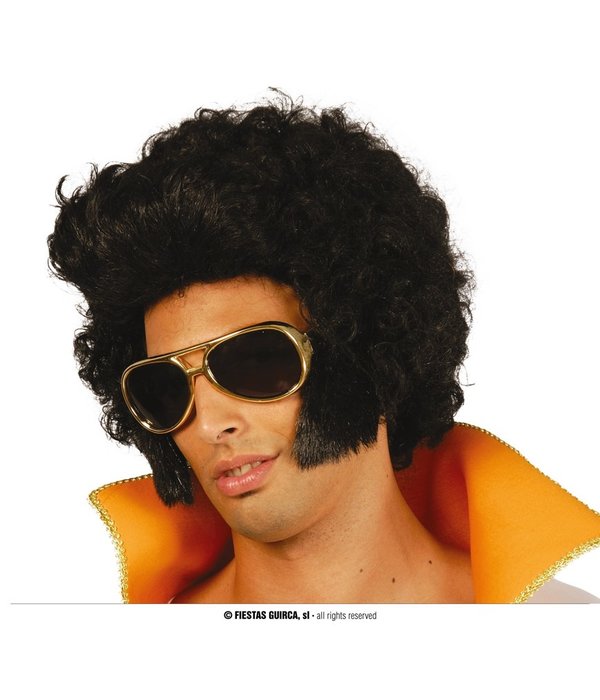 Pruik Elvis Boogie Zwart