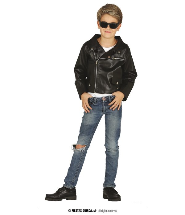 Leren Gangster jas Kind Zwart