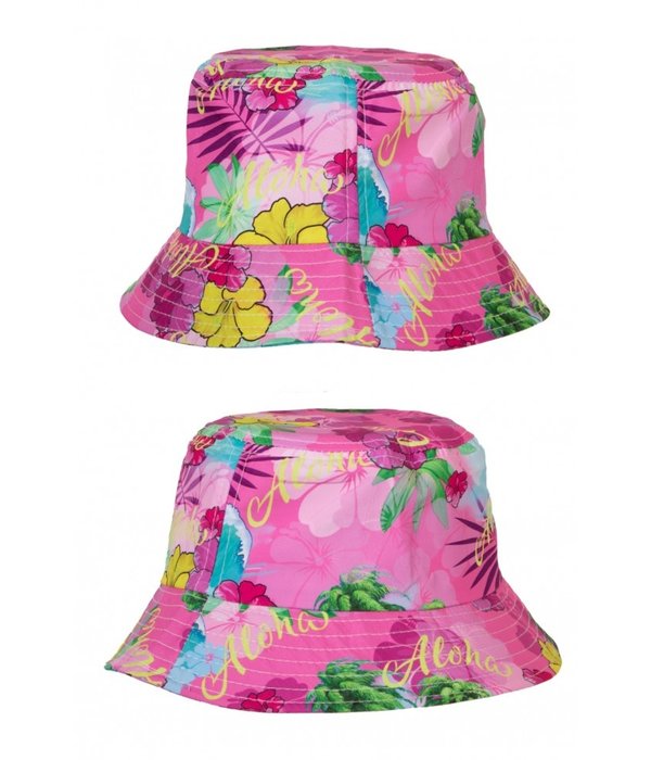 Vissershoedje Hawaii Print Roze