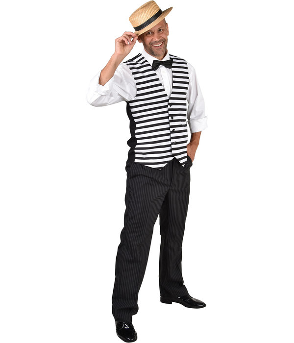 Gilet Streep Zwart/Wit