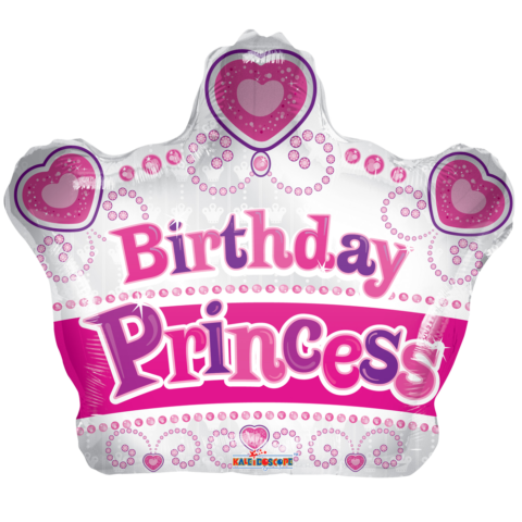 Folieballon Kroon &apos;Birthday Princess&apos; (45cm)