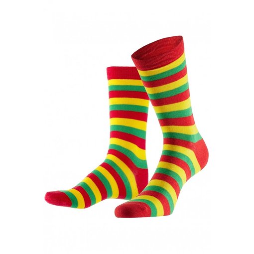 Sokken gestreept rood geel groen