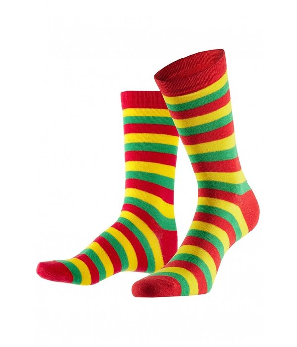 Sokken gestreept rood geel groen
