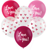 Ballonnen 'Love You!' Mix Roze (6st)