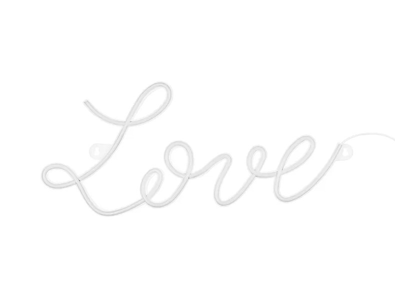 Neon LED - Love, wit, 61 x 27,4 cm