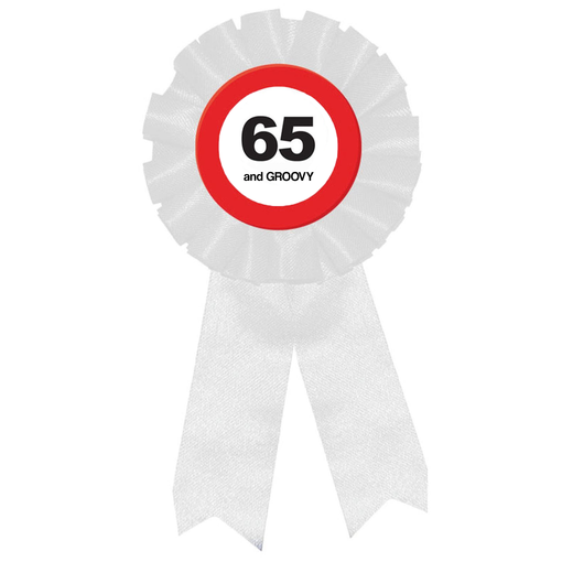 Rozet Verkeersbord 65 Jaar 'and Groovy'