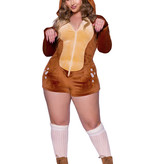 Sexy Velvet Fawn Romper Hinde Plussize