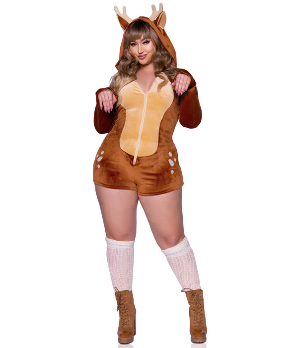 Sexy Velvet Fawn Romper Hinde Plussize