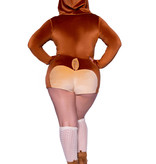 Sexy Velvet Fawn Romper Hinde Plussize