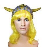 Vikinghelm klein met haar geel