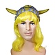 Vikinghelm klein met haar geel