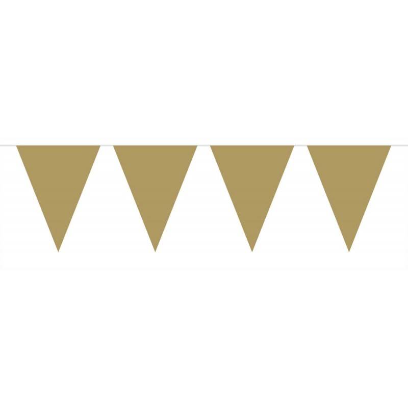 Gouden mini vlaggenlijn - 3 meter