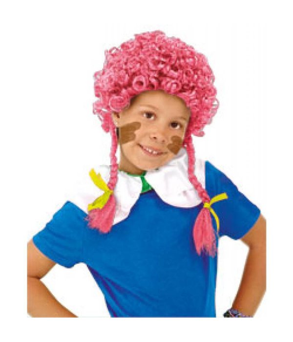Pieten Pruik met Roze Vlechtjes kind
