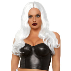 Long Wavy Pruik Winny White