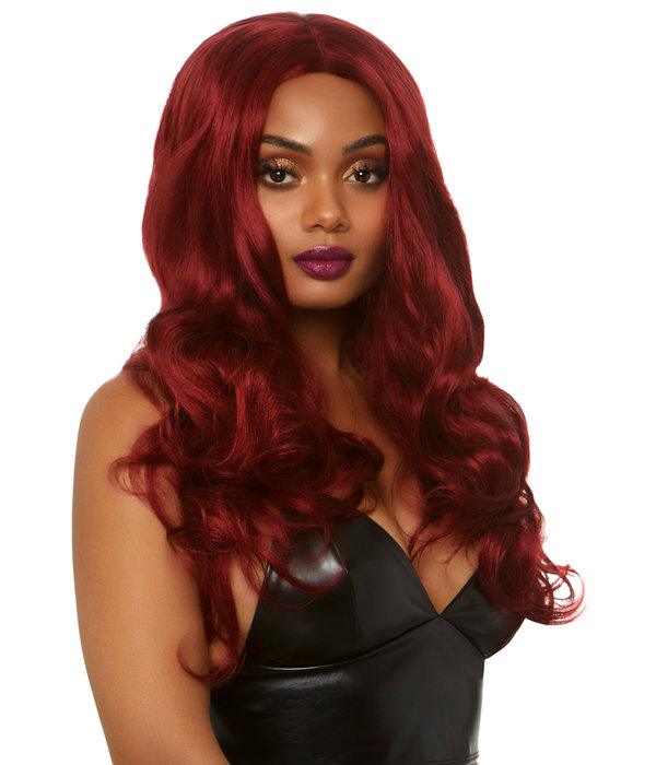 Long Wavy Pruik Winny Burgundy