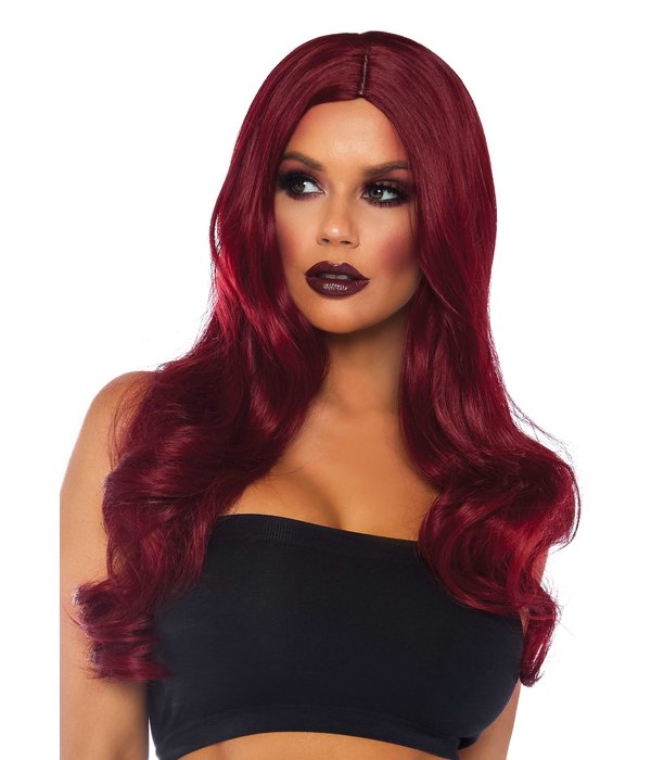 Long Wavy Pruik Winny Burgundy