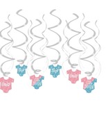 Hangdecoratie Swirls Rompertjes Gender Reveal (12st)