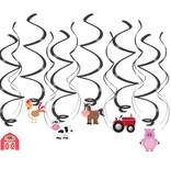 Hangdecoratie Swirls Boerderij Dieren (12st)