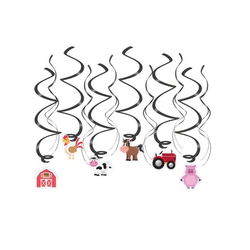 Hangdecoratie Swirls Boerderij Dieren (12st)