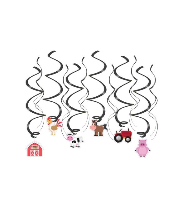 Hangdecoratie Swirls Boerderij Dieren (12st)