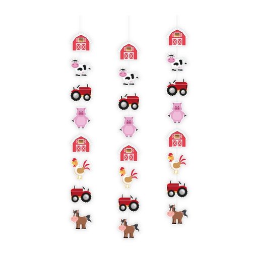 Hangdecoratie Slingers Boerderij Dieren (3st)