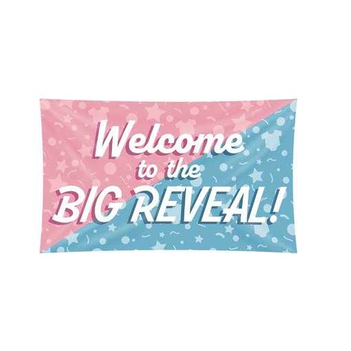 Gevelvlag 'Welcome' Gender Reveal (150x90cm)