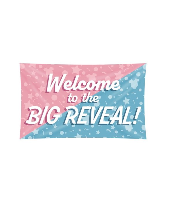 Gevelvlag 'Welcome' Gender Reveal (150x90cm)