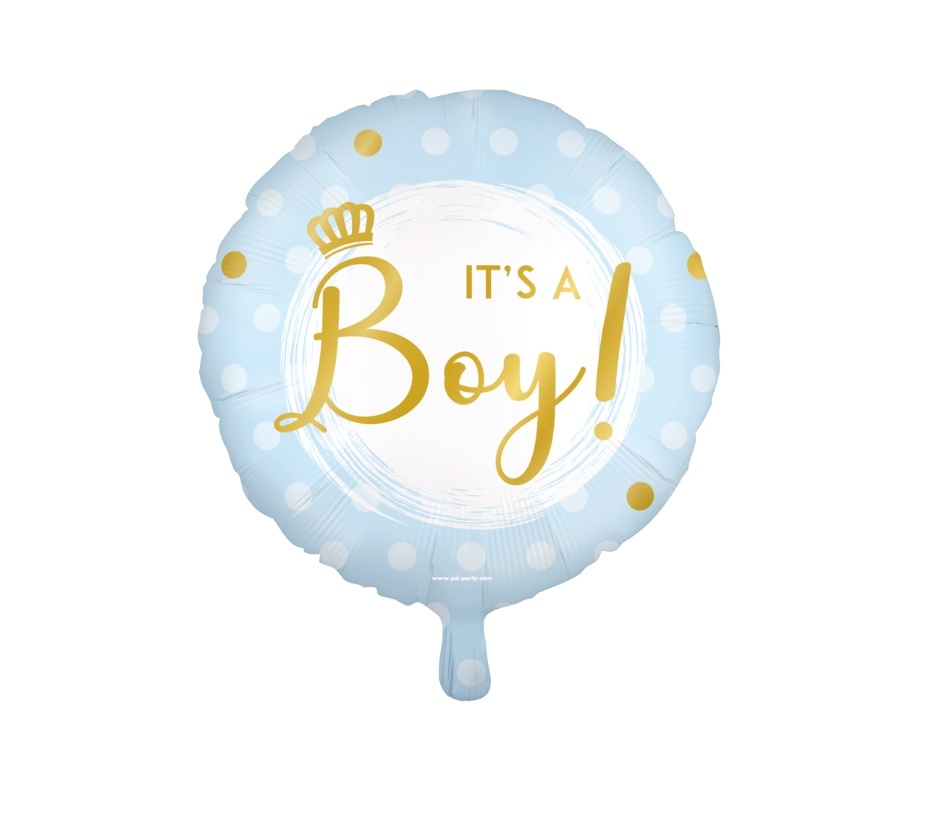 Folieballon Lichtblauw &apos;it&apos;s a boy!&apos; (45cm)