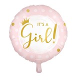 Folieballon Roze 'it's a girl!' (45cm)