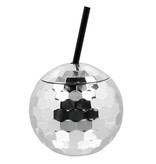 Discobal Drinkbeker Met Rietje Zilver