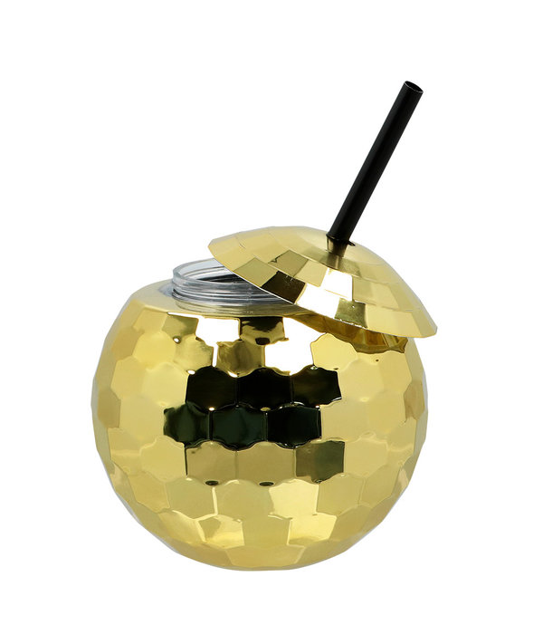 Discobal Drinkbeker Met Rietje Goud