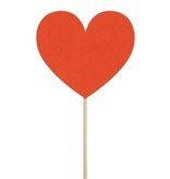 Cake Toppers Hartjes Rood (6st)